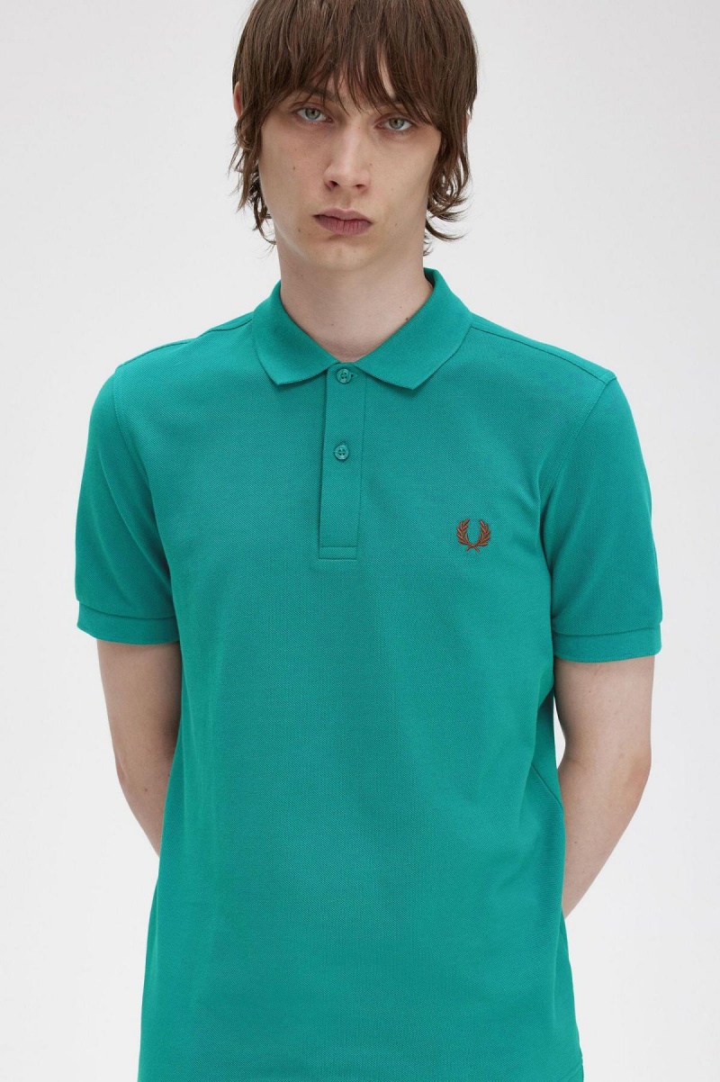 Polos Fred Perry M6000 Homme Menthe Foncé Marron | FRIIZ95894