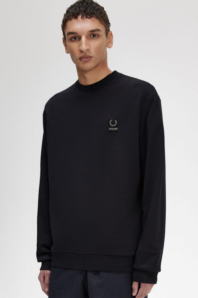 Sweats Fred Perry Embroidered Homme Noir | SFRNY92651